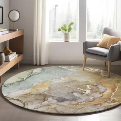 Odyssey Taupe Area Rug - 8 0  Round