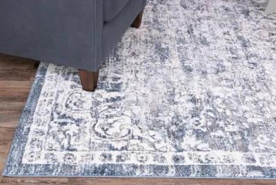 Theory Ivory Blue Area Rug - 7 10  X 10 10 