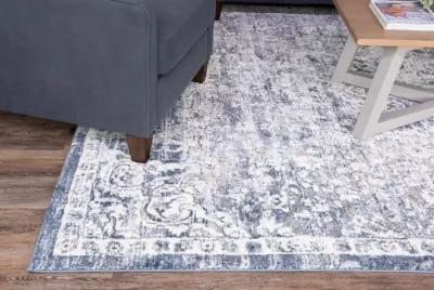 Theory Ivory Blue Area Rug - 7 10  X 10 10 