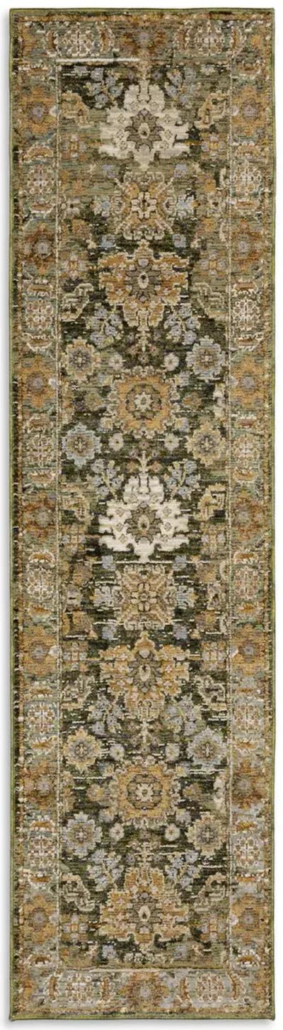 Andorra Green Gold Area Rug - 2 3  X 8 0 