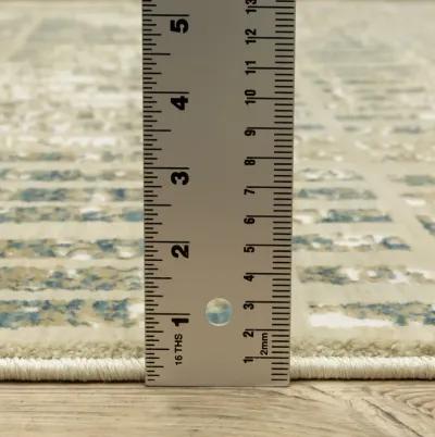 Reed Ivory Blue 2 3  X 7 6  Area Rug