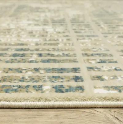 Reed Ivory Blue 2 3  X 7 6  Area Rug