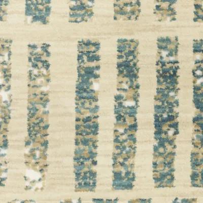 Reed Ivory Blue 2 3  X 7 6  Area Rug