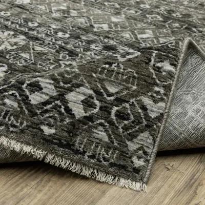 Chamberlain Grey Black Area Rug - 2 3  X 7 6 