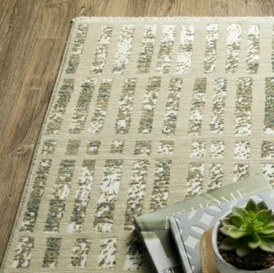 Reed Ivory Blue 9 10  X 12 10  Area Rug