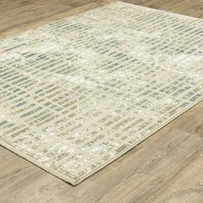 Reed Ivory Blue 9 10  X 12 10  Area Rug