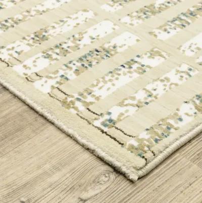 Reed Ivory Blue 9 10  X 12 10  Area Rug