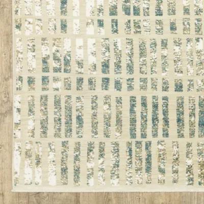 Reed Ivory Blue 9 10  X 12 10  Area Rug