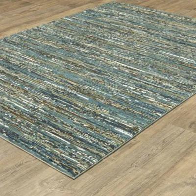 Reed Blue Multi 9 10  x 12 10  Area Rug