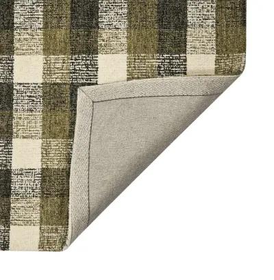 Tartan Khaki Area Rug - 9 0  X 13 0 