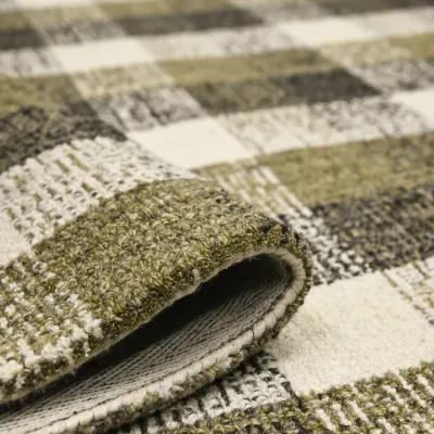 Tartan Khaki Area Rug - 9 0  X 13 0 