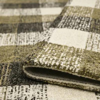 Tartan Khaki Area Rug - 9 0  X 13 0 