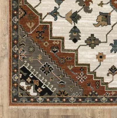 Keira Rust Ivory Area Rug - 9 10  X 12 1 