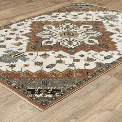 Keira Rust Ivory Area Rug - 9 10  X 12 1 