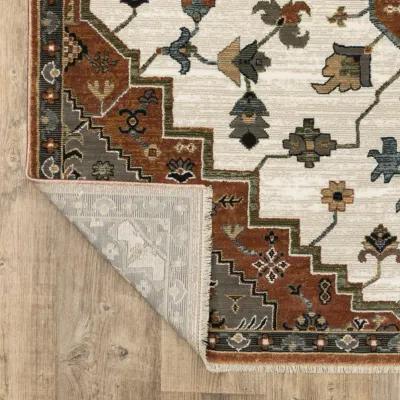 Keira Rust Ivory Area Rug - 9 10  X 12 1 