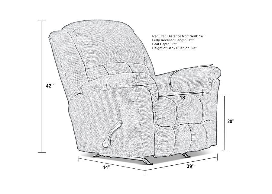 Bingham Rocker Recliner - Charcoal