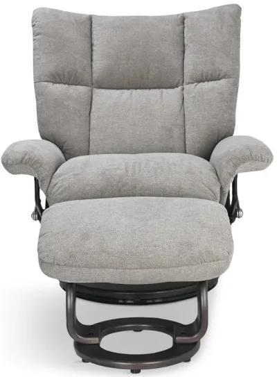 Addie Swivel Recliner   Ottoman - Pebble Grey