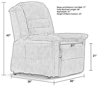 Soother Power Lift Chair Recliner - Smoke