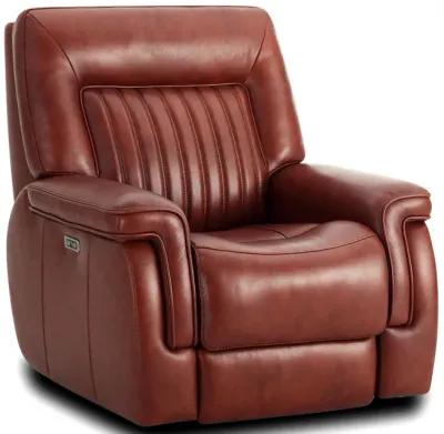 Edward Leather Power Recliner - Bourbon