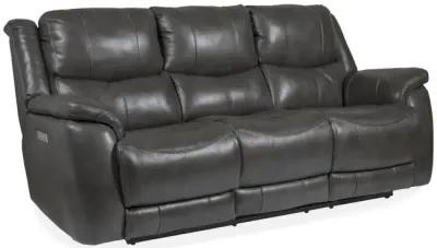 Dougie Leather Power Reclining Sofa - Grey