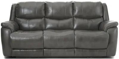 Dougie Leather Power Reclining Sofa - Grey