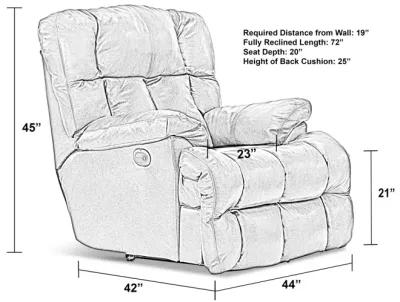 Regula Leather Lay Flat Power Recliner - Chocolate