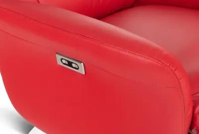 Gladys Leather Power Swivel Recliner - Red