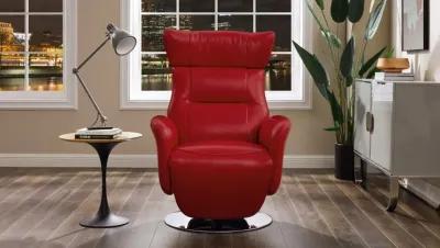 Gladys Leather Power Swivel Recliner - Red