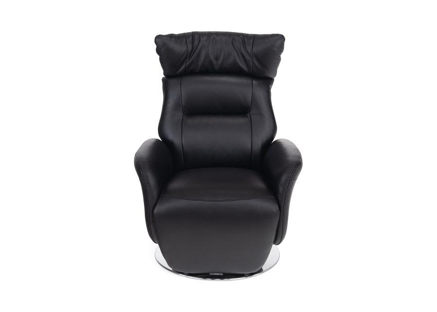 Gladys Leather Power Swivel Recliner - Black