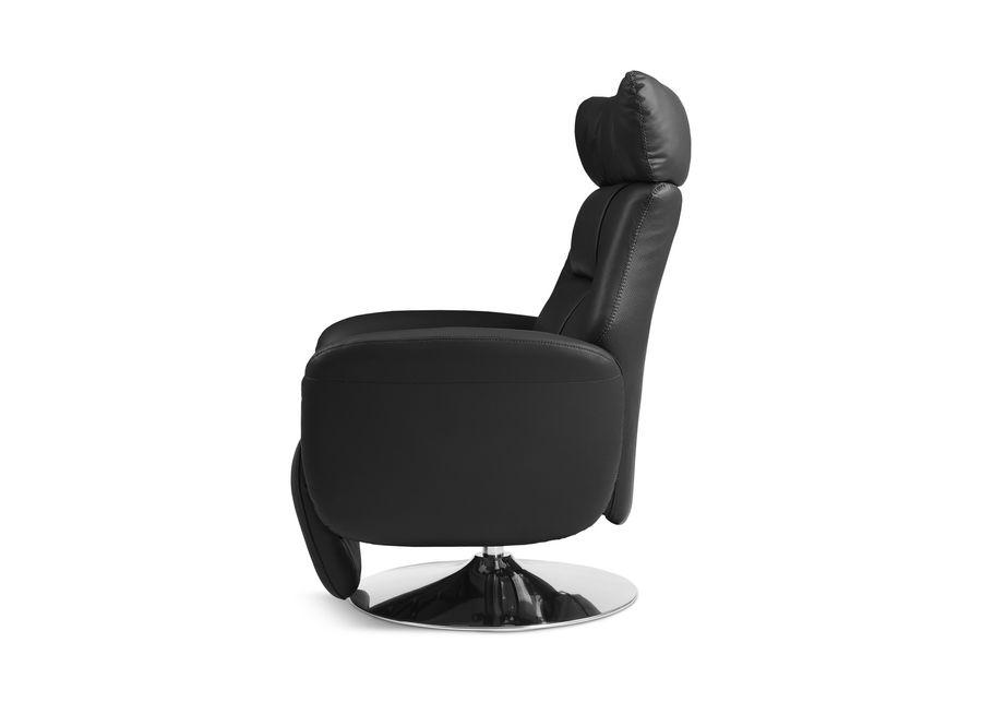 Gladys Leather Power Swivel Recliner - Black