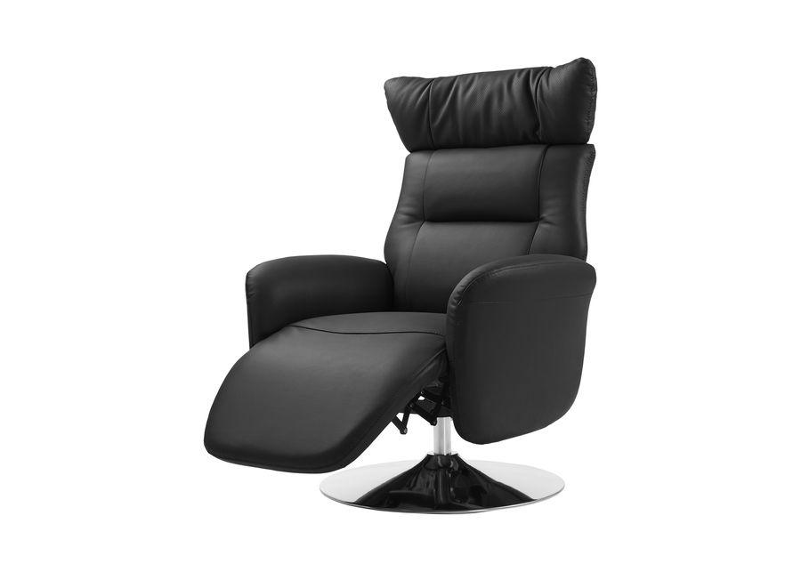 Gladys Leather Power Swivel Recliner - Black