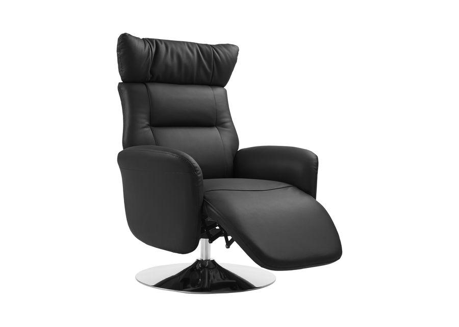 Gladys Leather Power Swivel Recliner - Black