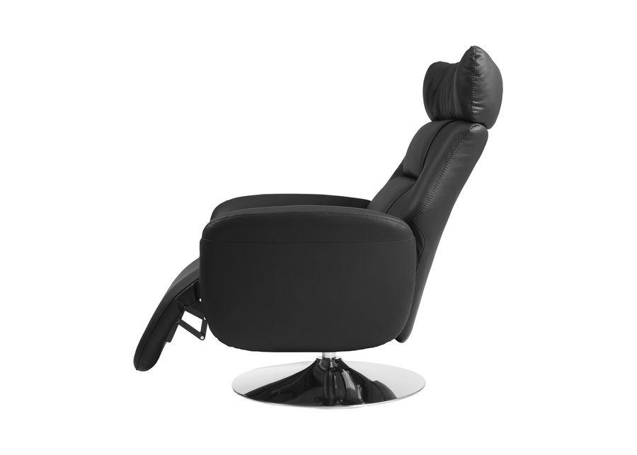 Gladys Leather Power Swivel Recliner - Black