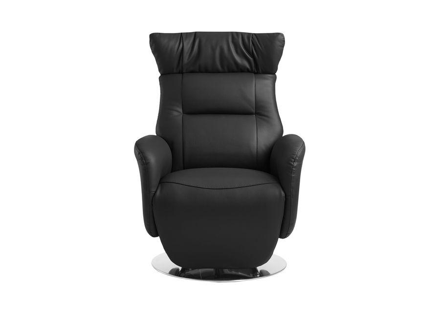 Gladys Leather Power Swivel Recliner - Black