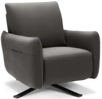 Keta Leather Power Recliner - Dark Grey