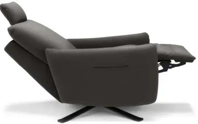 Keta Leather Power Recliner - Dark Grey