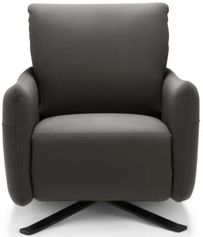 Keta Leather Power Recliner - Dark Grey