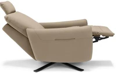 Keta Leather Power Recliner - Taupe