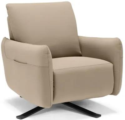 Keta Leather Power Recliner - Taupe