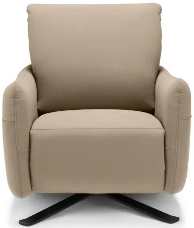 Keta Leather Power Recliner - Taupe