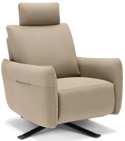 Keta Leather Power Recliner - Taupe