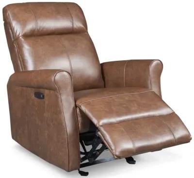 Owen Leather Power Recliner - Lima Teak