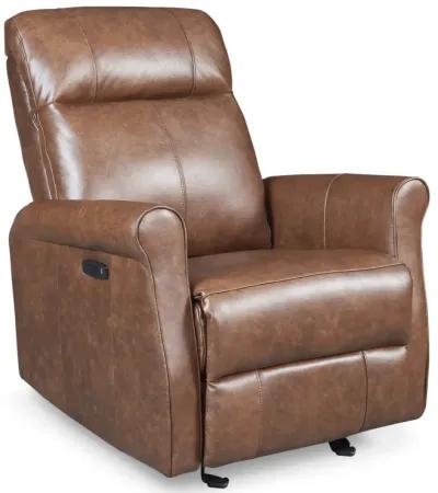 Owen Leather Power Recliner - Lima Teak