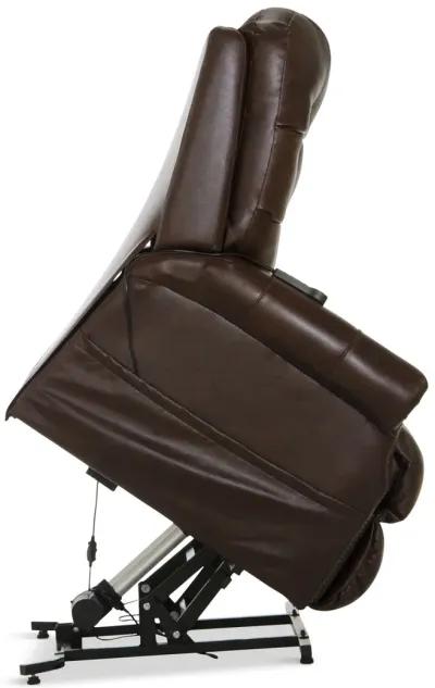 Watt Leather Power  Lay Flat  Lift Chair Recliner - Walnut