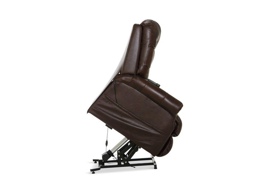 Watt Leather Power  Lay Flat  Lift Chair Recliner - Walnut