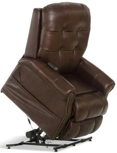 Watt Leather Power  Lay Flat  Lift Chair Recliner - Walnut