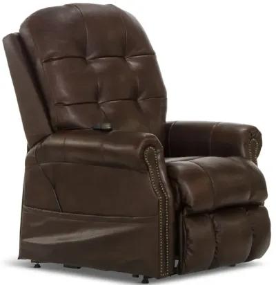 Watt Leather Power  Lay Flat  Lift Chair Recliner - Walnut