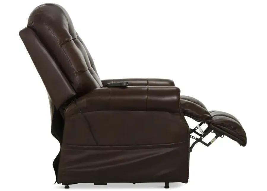 Watt Leather Power  Lay Flat  Lift Chair Recliner - Walnut