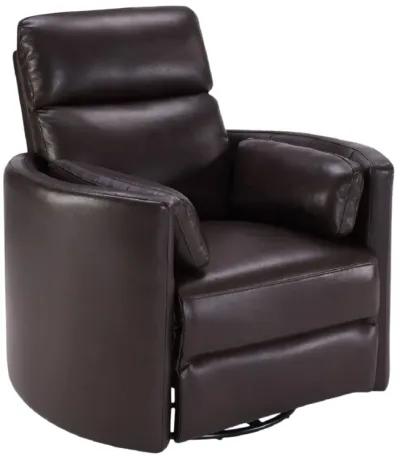 Stuart Leather Power Swivel Recliner - Brown