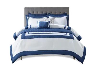 Henrietta 8pc King Navy Bed set